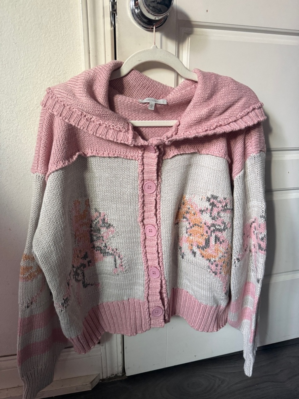 Cozy Horse Western Graphic Wide Collar Button Down Cardigan - Picture 8 of 8